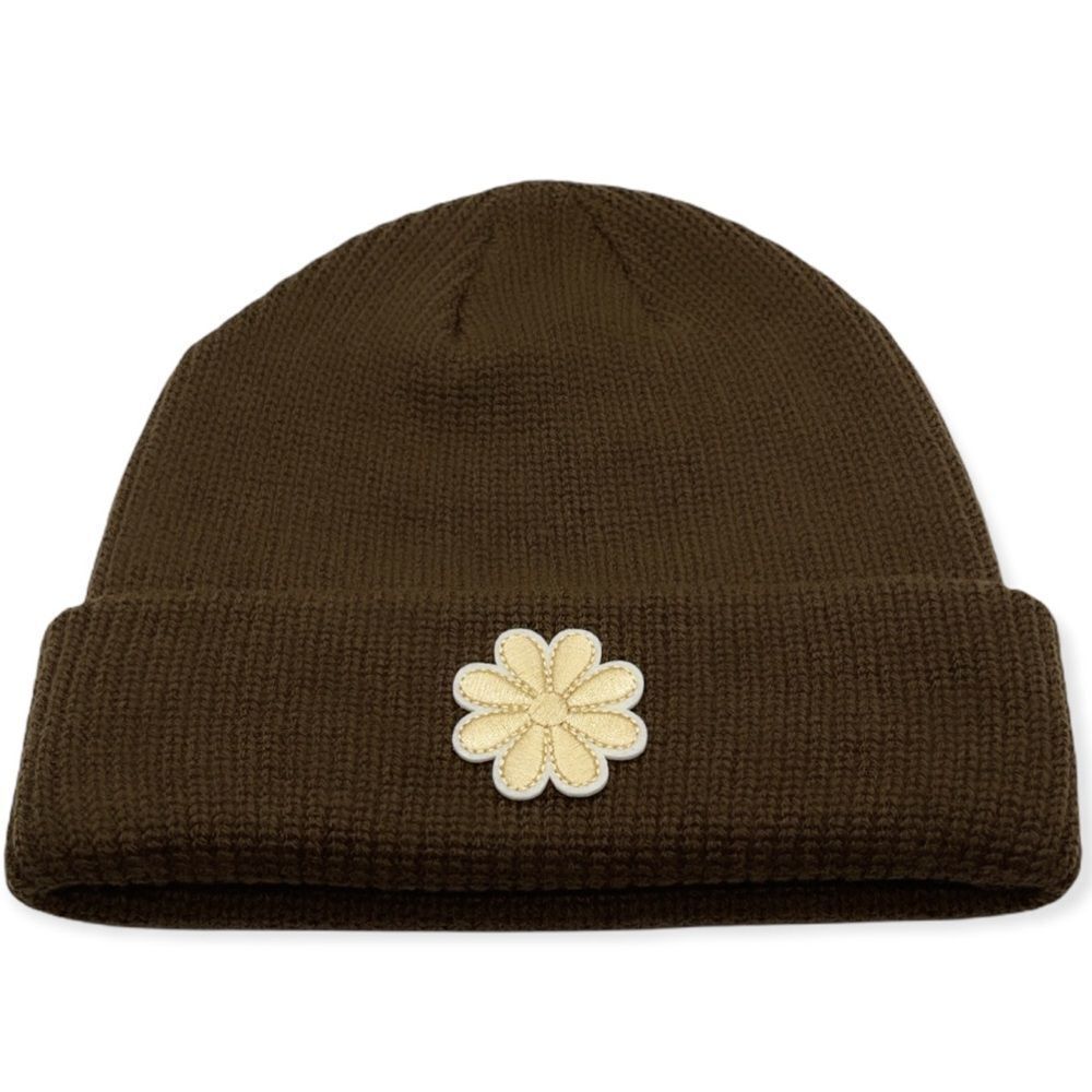 NWT Wool + Pepper Co. Beige Flower Beanie Hat